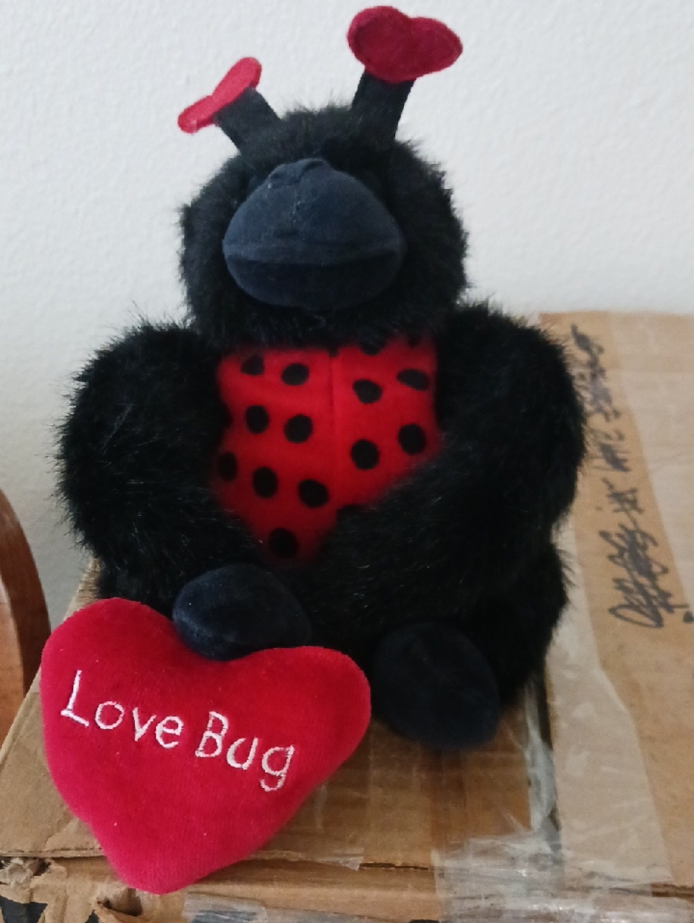 Boyds Bears  Gorilla As A Black & Red Ladybug 'Love Bug' Plush